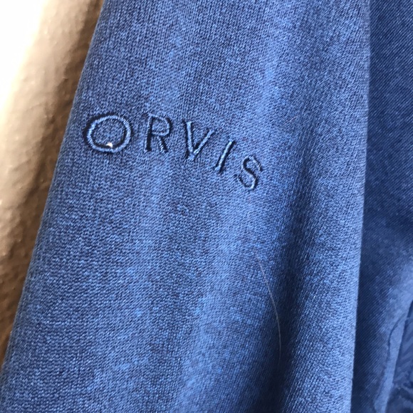 Men’s Orvis quilted jacket, full zip, blue, tag XXL... however more like a 1X !! - Picture 3 of 9
